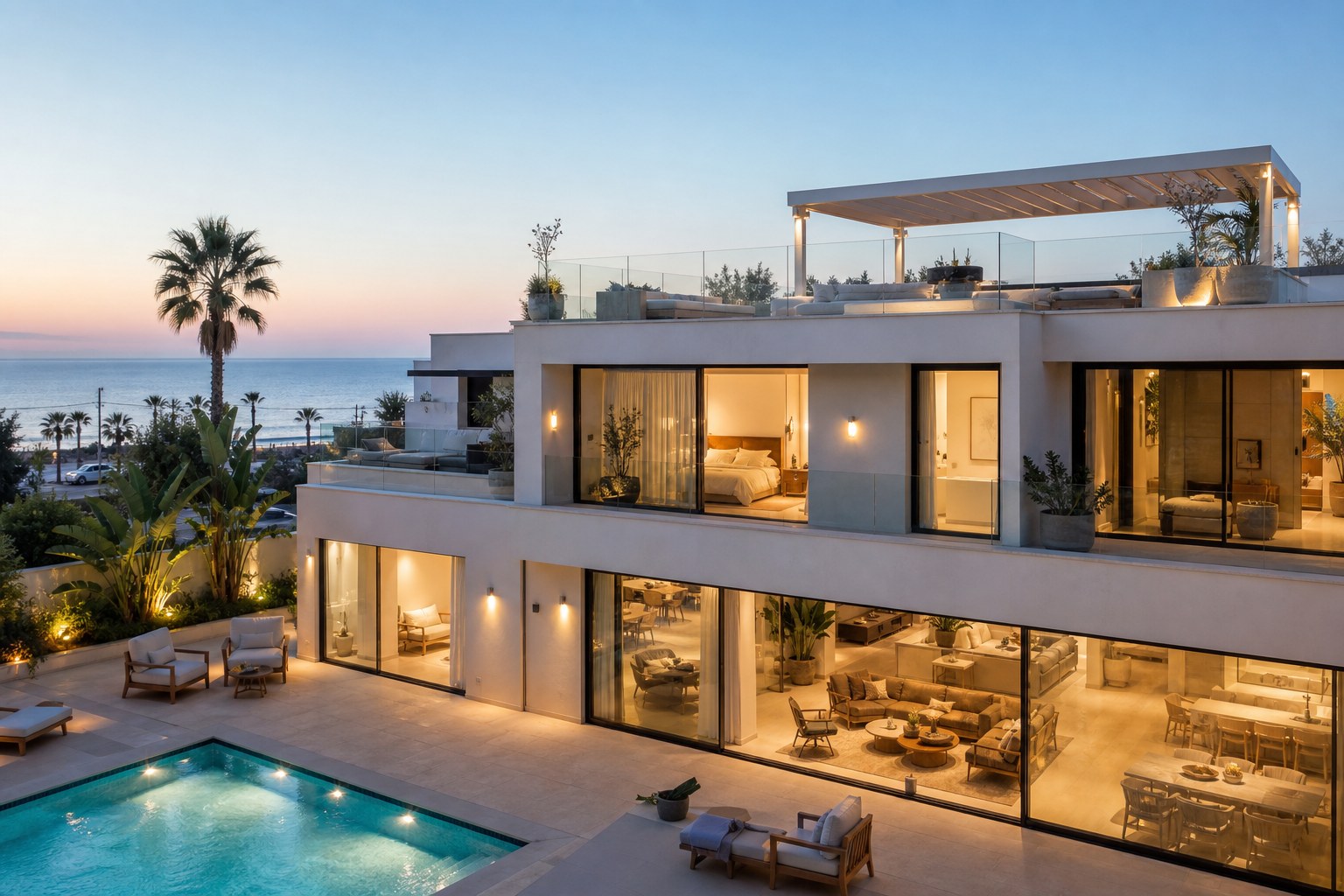 Sunset Pavilion villa with rooftop terrace